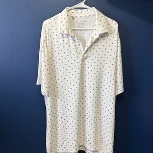 Under Armour XL White Polka Dot Polo Shirt - Quarry Oaks Logo